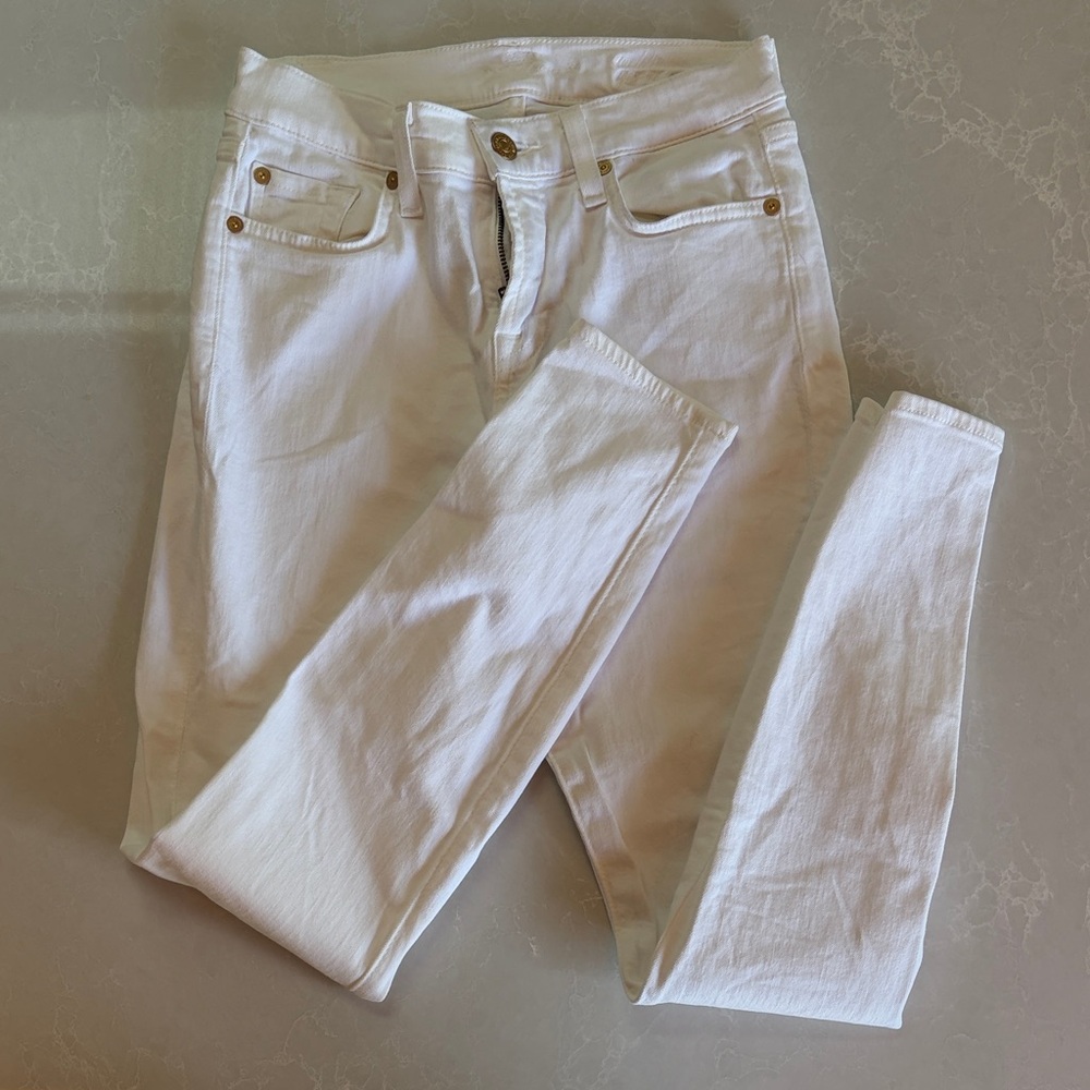 7 For All Mankind - Gwenevere Ankle White skinny Jeans